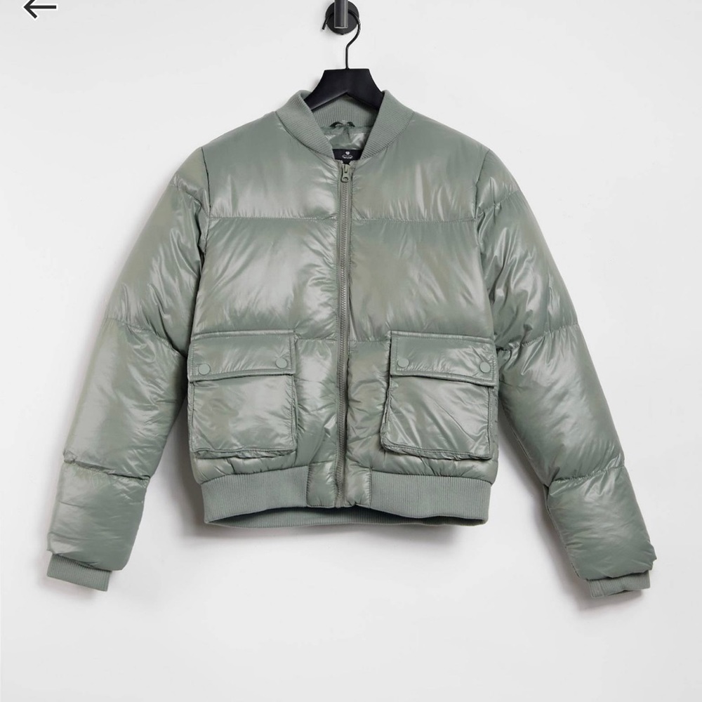 Threadbare lacy high shine bomber jacket Size Uk 8 and Uk 10